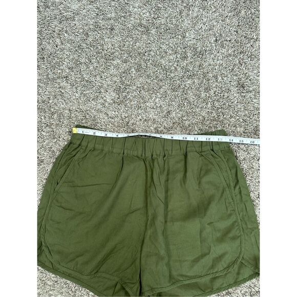 Madewell Burch Leaf Pull On Short Women XS Green Elastic Waist High Rise Pockets - Picture 5 of 9